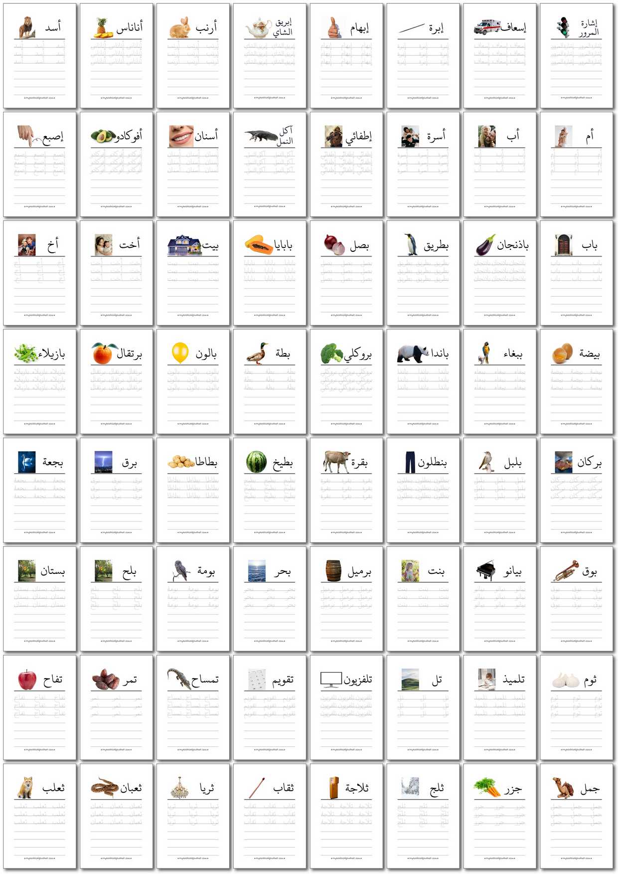 350 Printable Arabic Worksheets - Digital Download