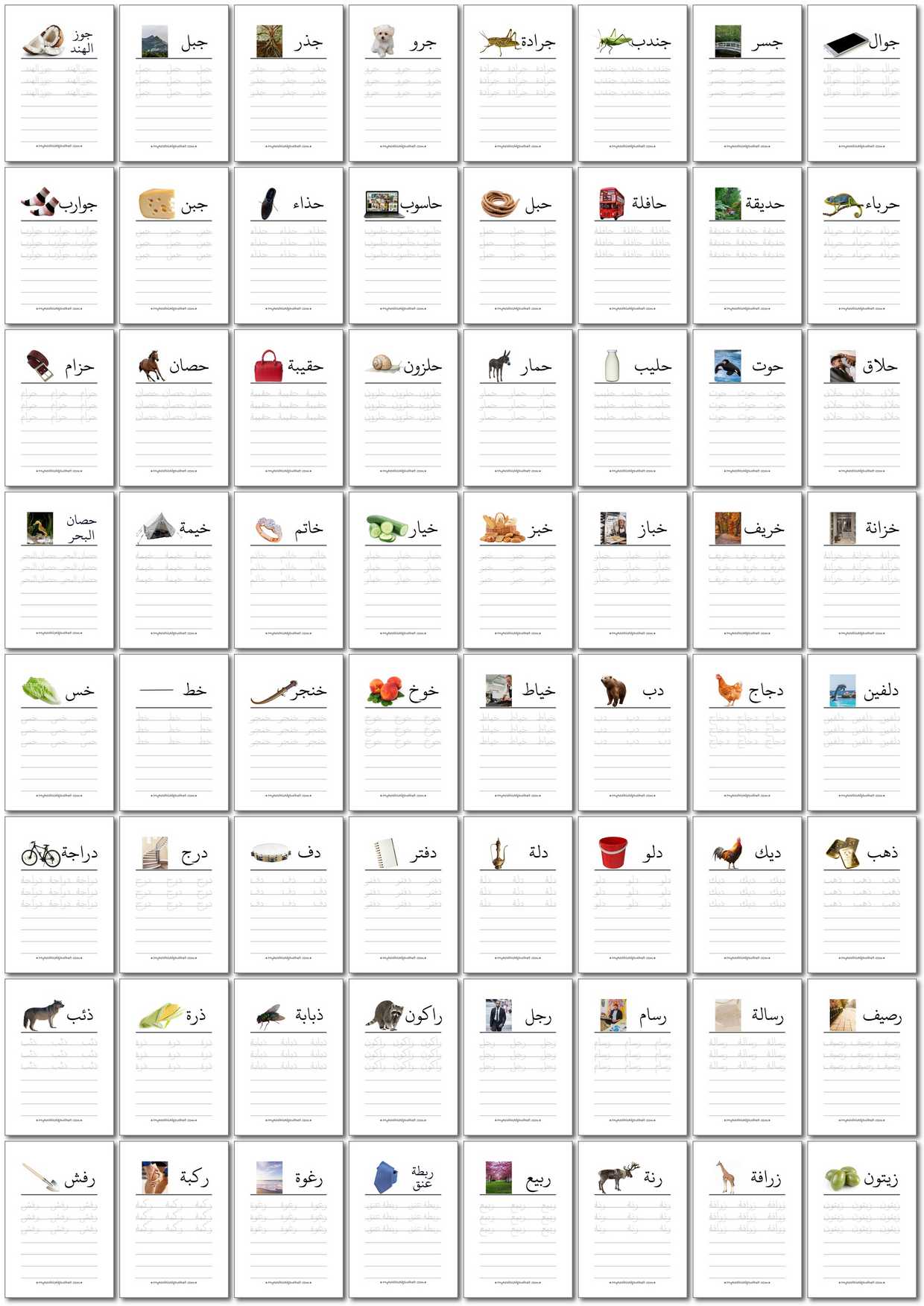 350 Printable Arabic Worksheets - Digital Download