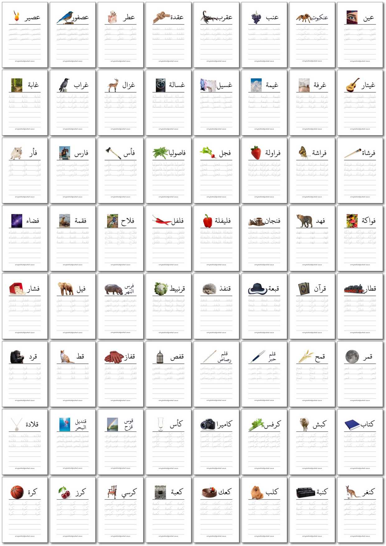 350 Printable Arabic Worksheets - Digital Download